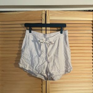 Off White Linen Shorts